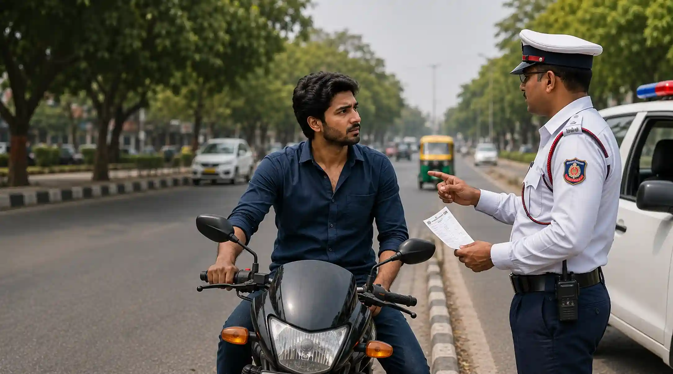 Without Helmet challan in India
